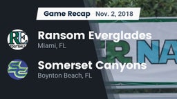 Recap: Ransom Everglades  vs. Somerset Canyons 2018