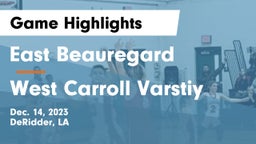 East Beauregard  vs West Carroll Varstiy Game Highlights - Dec. 14, 2023