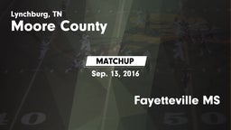 Matchup: Moore County High vs. Fayetteville MS 2016