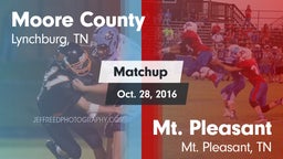 Matchup: Moore County High vs. Mt. Pleasant  2016