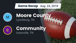 Recap: Moore County  vs. Community  2018