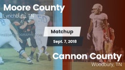 Matchup: Moore County High vs. Cannon County  2018