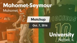 Matchup: Mahomet-Seymour vs. University  2016
