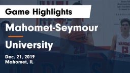 Mahomet-Seymour  vs University  Game Highlights - Dec. 21, 2019