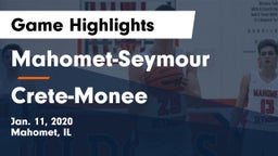 Mahomet-Seymour  vs Crete-Monee  Game Highlights - Jan. 11, 2020