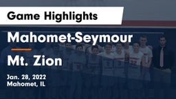 Mahomet-Seymour  vs Mt. Zion  Game Highlights - Jan. 28, 2022