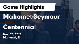 Mahomet-Seymour  vs Centennial  Game Highlights - Nov. 20, 2023