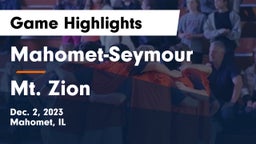 Mahomet-Seymour  vs Mt. Zion  Game Highlights - Dec. 2, 2023