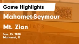 Mahomet-Seymour  vs Mt. Zion  Game Highlights - Jan. 13, 2020