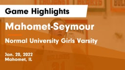 Mahomet-Seymour  vs Normal University Girls Varsity Game Highlights - Jan. 20, 2022