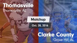 Matchup: Thomasville High vs. Clarke County  2016
