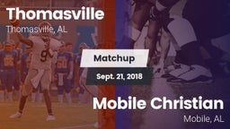 Matchup: Thomasville High vs. Mobile Christian  2018