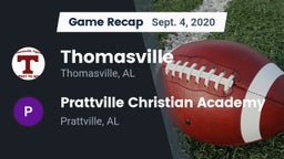 Recap: Thomasville  vs. Prattville Christian Academy  2020