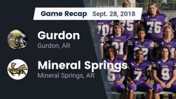 Recap: Gurdon  vs. Mineral Springs  2018