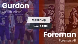 Matchup: Gurdon  vs. Foreman  2018