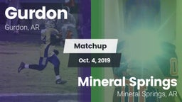 Matchup: Gurdon  vs. Mineral Springs  2019