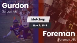 Matchup: Gurdon  vs. Foreman  2019