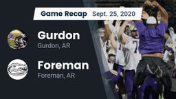 Recap: Gurdon  vs. Foreman  2020