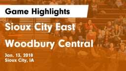 Sioux City East  vs Woodbury Central  Game Highlights - Jan. 13, 2018