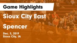 Sioux City East  vs Spencer  Game Highlights - Dec. 3, 2019