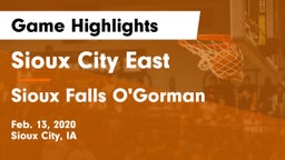 Sioux City East  vs Sioux Falls O'Gorman  Game Highlights - Feb. 13, 2020