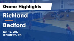 Richland  vs Bedford  Game Highlights - Jan 12, 2017