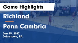 Richland  vs Penn Cambria  Game Highlights - Jan 25, 2017