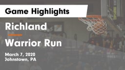 Richland  vs Warrior Run  Game Highlights - March 7, 2020