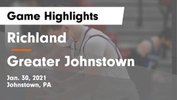 Richland  vs Greater Johnstown  Game Highlights - Jan. 30, 2021