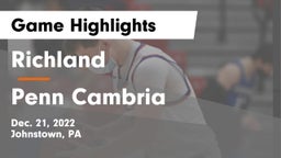 Richland  vs Penn Cambria  Game Highlights - Dec. 21, 2022