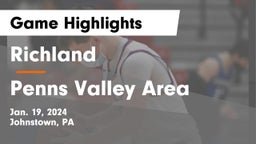 Richland  vs Penns Valley Area  Game Highlights - Jan. 19, 2024