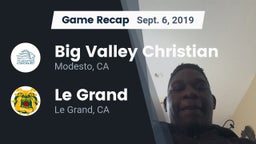 Recap: Big Valley Christian  vs. Le Grand  2019