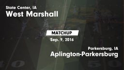 Matchup: West Marshall High vs. Aplington-Parkersburg  2016