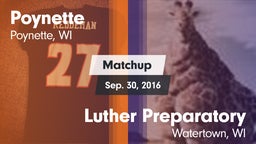 Matchup: Poynette  vs. Luther Preparatory  2016