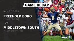 Recap: Freehold Boro  vs. Middletown South  2015