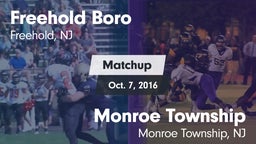 Matchup: Freehold Boro High vs. Monroe Township  2016