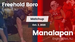 Matchup: Freehold Boro High vs. Manalapan  2020