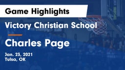 Victory Christian School vs Charles Page  Game Highlights - Jan. 23, 2021