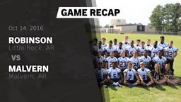 Recap: Robinson  vs. Malvern  2016