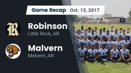 Recap: Robinson  vs. Malvern  2017