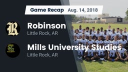 Recap: Robinson  vs. Mills University Studies  2018