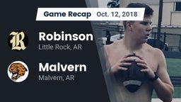 Recap: Robinson  vs. Malvern  2018
