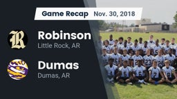 Recap: Robinson  vs. Dumas  2018