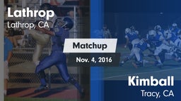 Matchup: Lathrop  vs. Kimball  2016