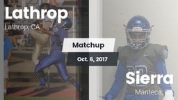Matchup: Lathrop  vs. Sierra  2017