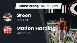 Recap: Green  vs. Marion Harding  2021