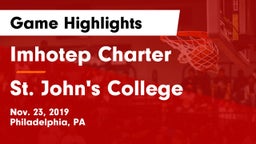 Imhotep Charter  vs St. John's College  Game Highlights - Nov. 23, 2019