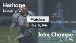 Matchup: Heritage  vs. John Champe   2016