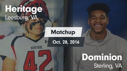 Matchup: Heritage  vs. Dominion  2016