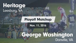 Matchup: Heritage  vs. George Washington  2016